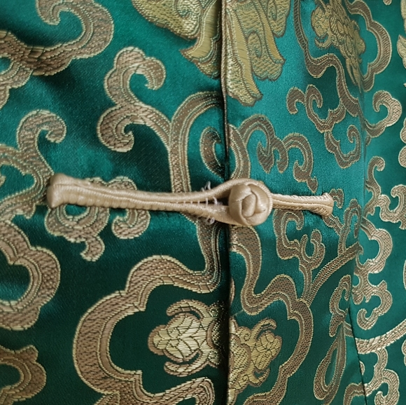 [KE MING] Elaborate Green and Gold Asian Jacket - Picture 11 of 13